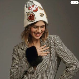Anthropologie Patch Beanie NWT